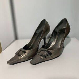 Pewter Stiletto Pumps - Size 8